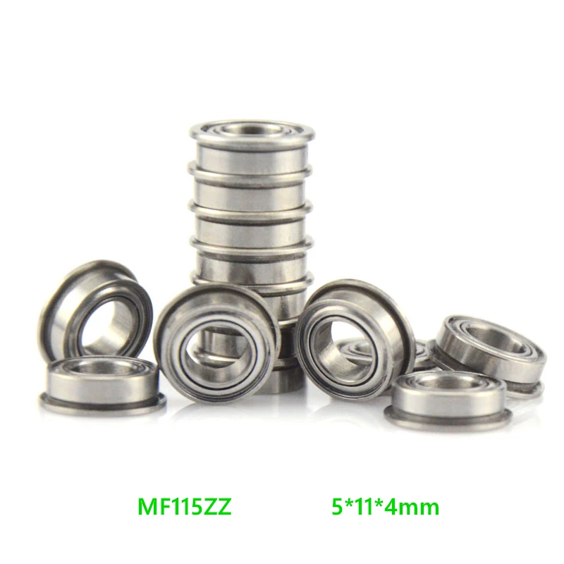 200pcs/lot MF115ZZ MF115 ZZ 5*11*4mm LF1150ZZ  Shielded Miniature Ball Bearing with Flange 5x11x4 mm