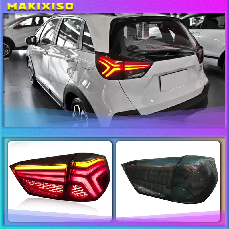 2Pcs Car Tail light for Honda JAZZ Fit 2020 2021 LED Taillight with DRL+Reverse+Brake rear