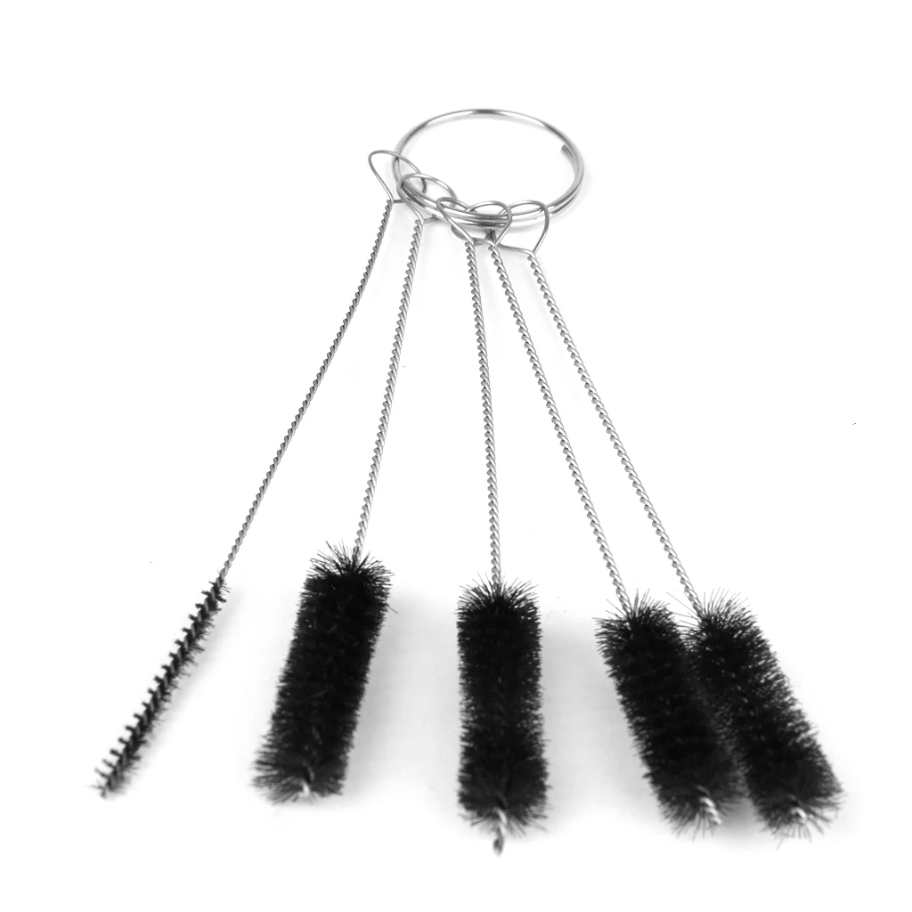 5pcs Wire  Machine Grip Nozzle Tip Cleaning Brushes Set For Glasses Bottle Nylon Cleaning Tube Brushes Wire Brush Pipe Cleaner