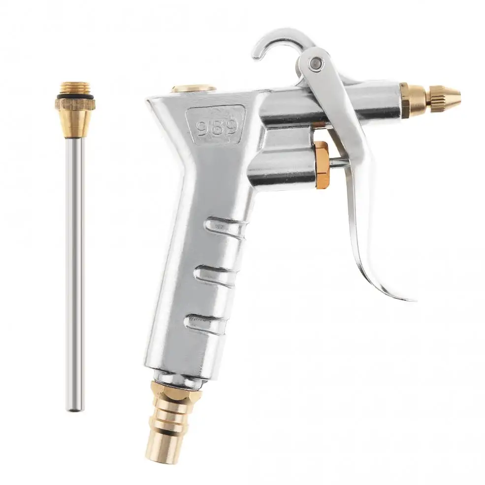 TL-128-989 Mini Pneumatic Blowing Dust Gun Tool with 7.5mm Air Inlet Port and 10cm Replacement Long Nozzle for Cleaning Dust