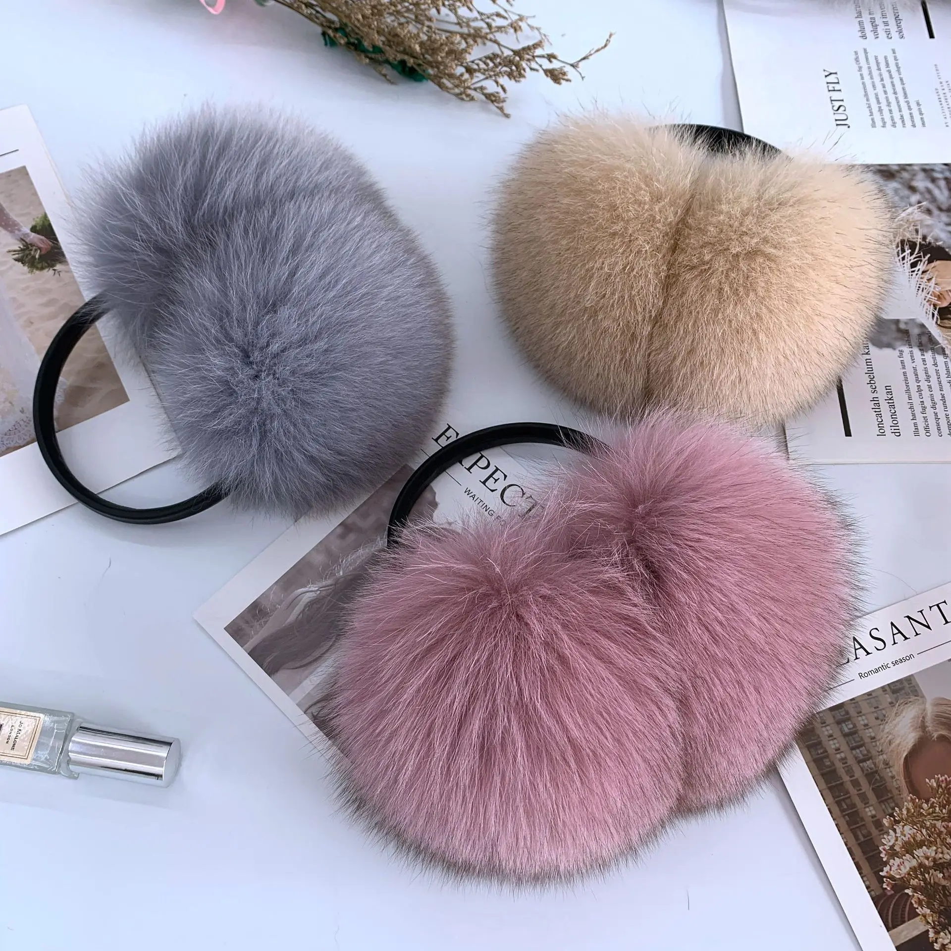 Fox Fur Earmuff Women\'s Winter Fur Ear Protection Antifreeze Earmuffs Winter Ear Warmers Ear Mask