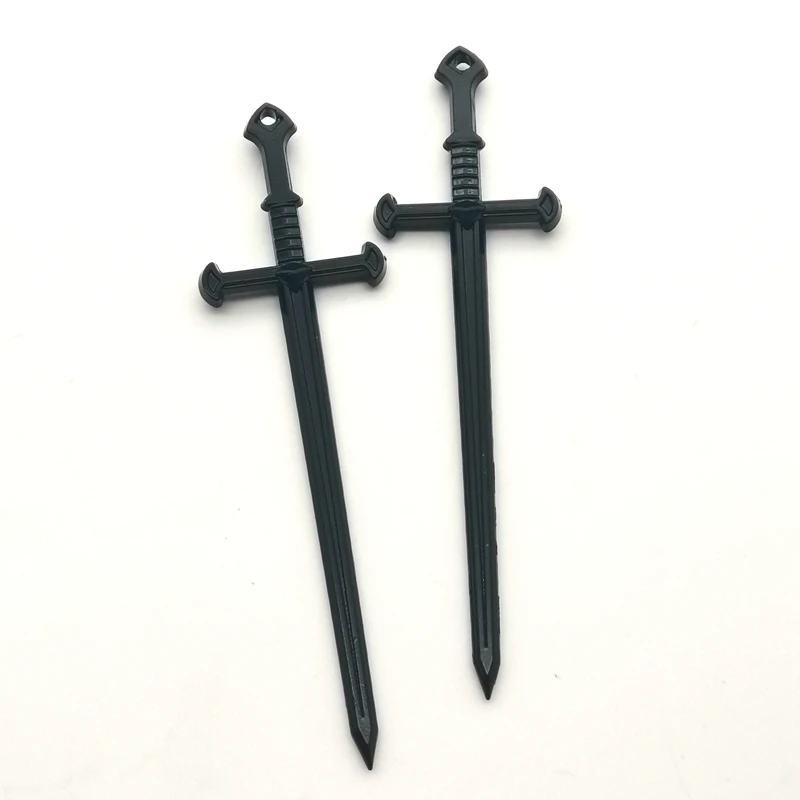 6pcs Sword Pendant 80*20mm Charms Tibetan Silver Plated Pendants Antique Jewelry Making DIY Handmade Craft Antique Color,black