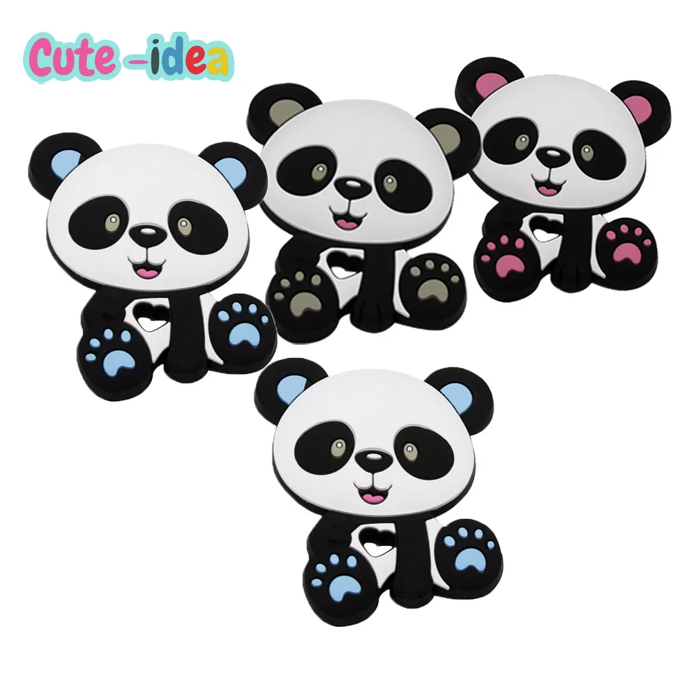 

Cute-Idea Panda 1PC Silicone Teethers Food Grade Animal Baby Teething Gift Chewing Toddler Toys Rodent Accessories DIY Teether