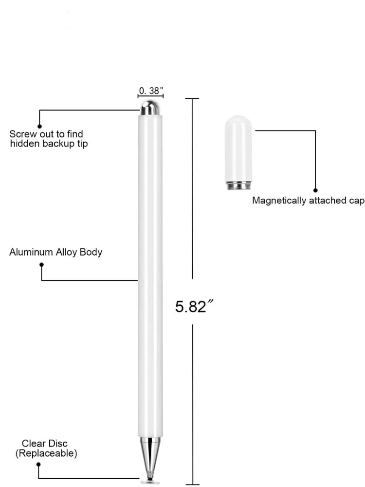 Touch Screen Stylus Universal High Sensitive Precision Capacitive Disc Pencil Touch Screen Pen for iPad/Pro/Air/iPhone/Samsung