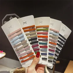 10Pcs/set Solid Colors Hair Clips Hairpins Matte Barrettes Headbands Women Hair Accessories Fashion BB Clips Headwear