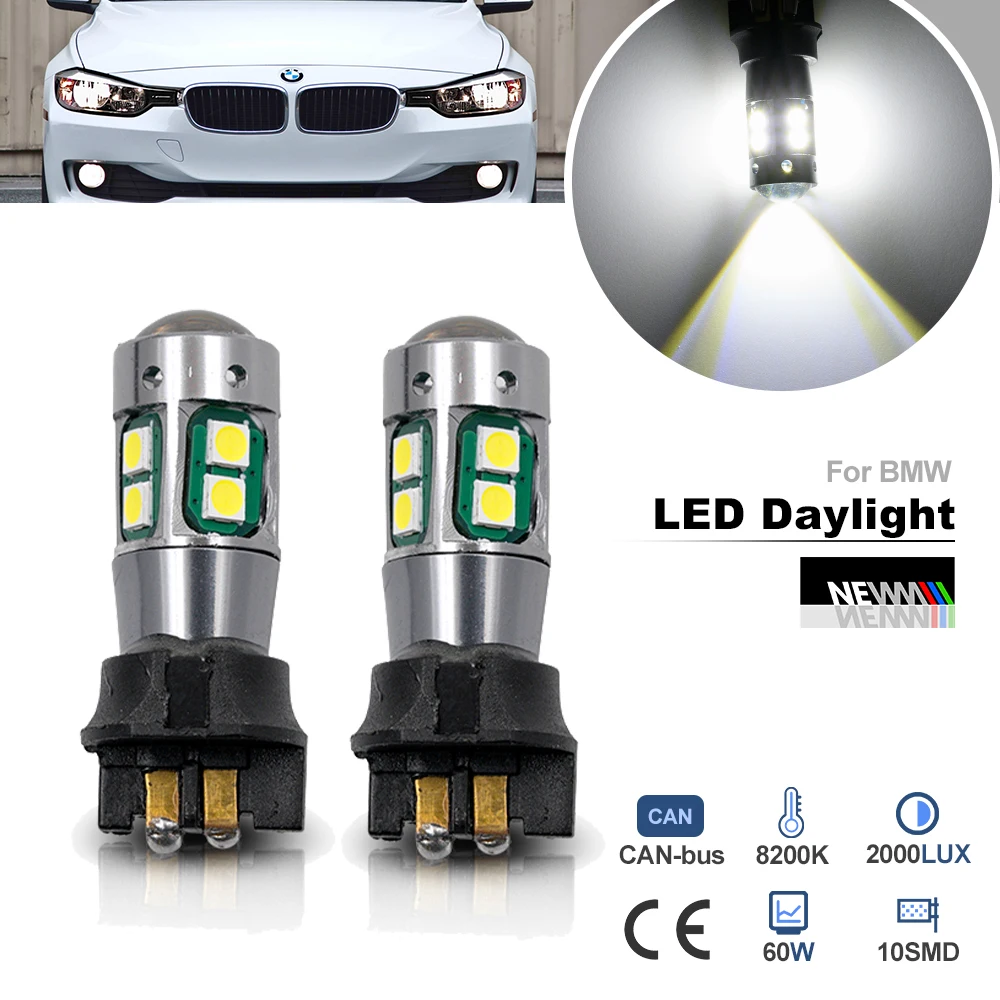 For BMW 3 Series F30 F31 F34 320i 328d 335i Canbus PW16W PW24W PWY24W LED Daytime Running Light DLRs Bulb Parking Lamps Headlamp