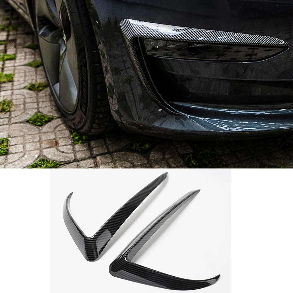 

For Tesla Model 3 2016 2017 2018 2019 2020 FrFront Fog Light Foglight Lamp Cover Trim Bezel Eyebrow Eyelid Molding Decoration