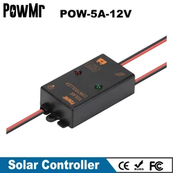 PowMr 5A 12V Solar Panel Charger Controller IP67 for Small Solar Home Use Mini Size Solar Controller Load Working 24 Hours New