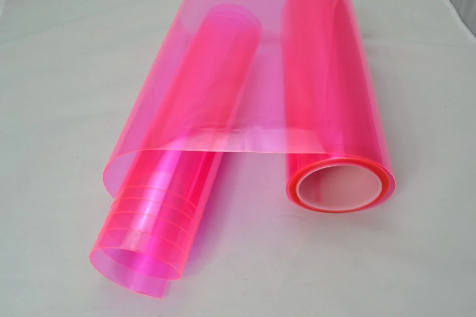 Vehicle Colour Changing Vinyl Car Motorbike Headlight Adhesive Vinyl Tinting Film 0.3*10m Roll Pink headlight film