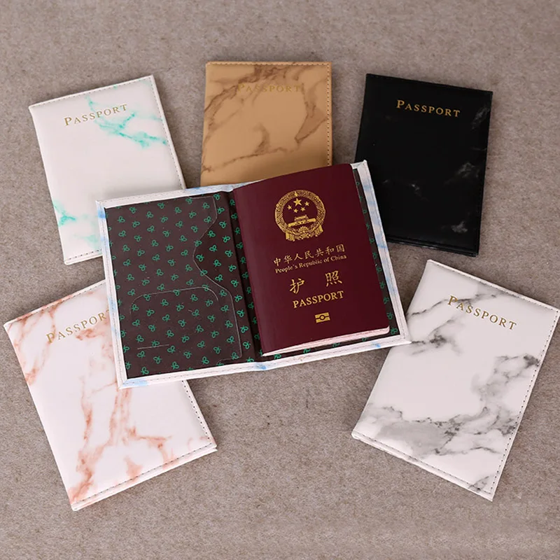 Travel Accessories Marble Grain 3D Print Passport Holder PU Leather Travel Passport Cover Case Card ID Holders 14cm*9.6cm