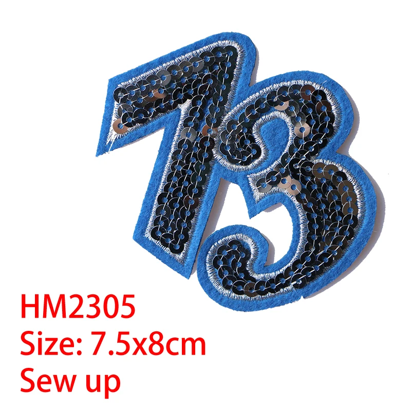 Cartoon Decorative Patch Rectangle Numbers icon Embroidered Applique Patches For DIY Iron on Badges on clothes Stickers