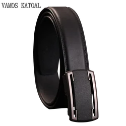 Cowhide Mens Business Style Waist Belt Fashion Genuine Leather Waist Strap Male Automatic Buckle Mens High Quality Belts