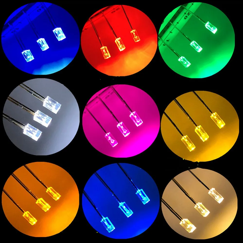 

1000PCS 2*3*4 Square Transparent Light Emitting Diode Red Yellow Green Blue high bright light emitting diode 2x3x4 LED Diode