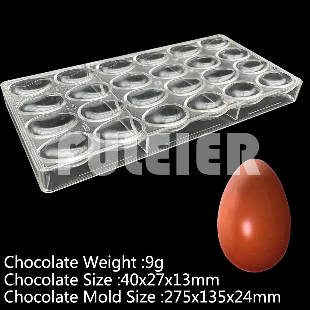 24-Hole Easter Egg Chocolate Candy Mold Polycarbonate For Bonbon Sweets Baking Mold Chocolate Pastry Tools Tray Moulds