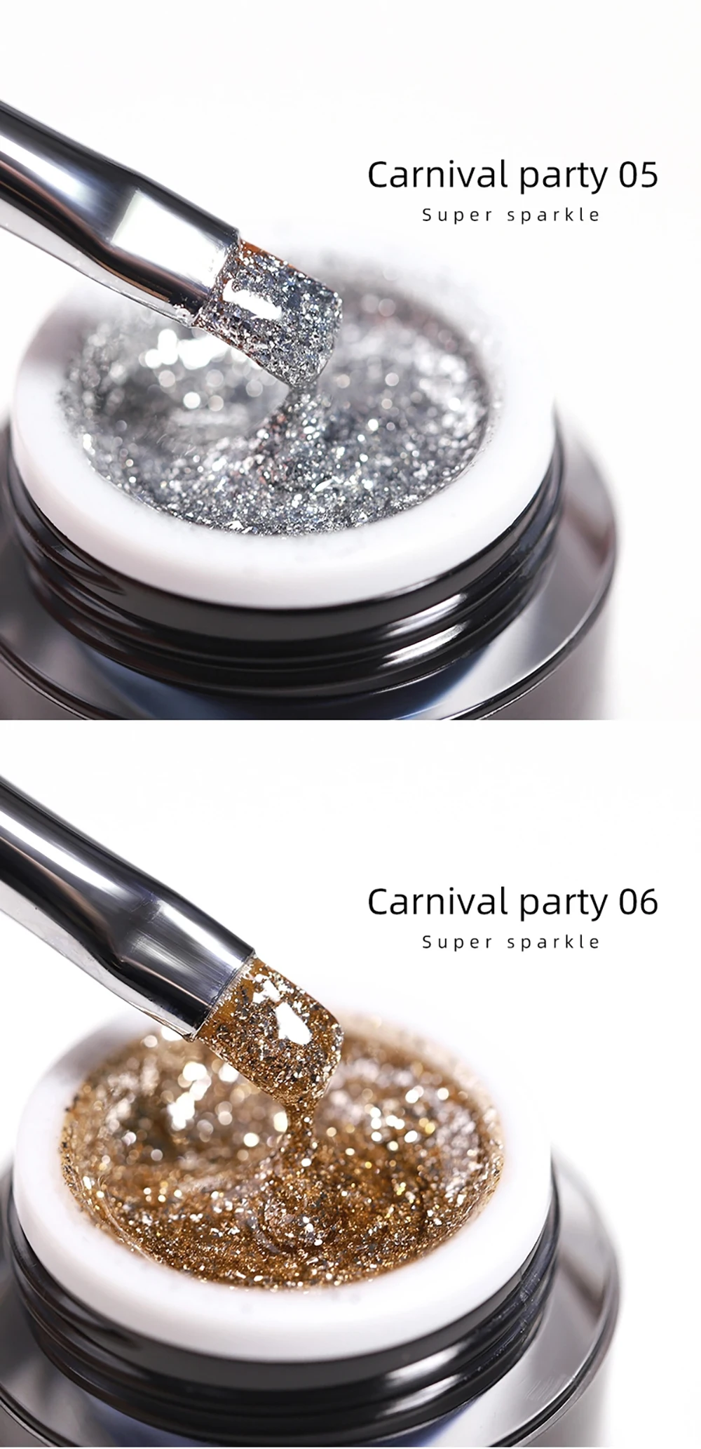 Vendeeni 12 Farben Japanischer Stil Glitzer-Platin-Nagelgel-Lack UV LED Aushärtbarer Gel-Lack Sternenhimmel Glänzender Gel-Lack 10g – Detail 5
