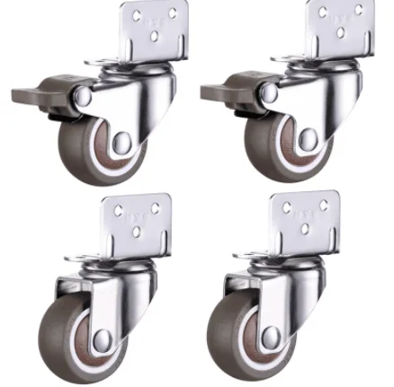 

4pcs Furniture Casters Wheels Soft Rubber Swivel Caster Quite Roller wheels for trolley Baby Crib Bed Wheels Household Accessory