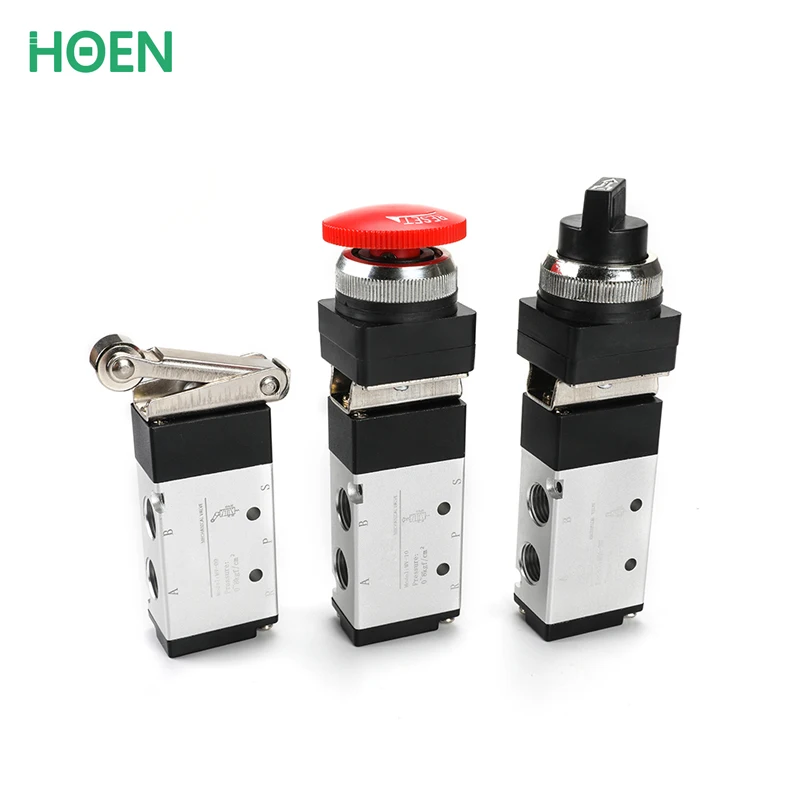 5 Way 2 Position Pneumatic Air Mechanical Valve MV-08 MV-09 MV-10 MV-10A MVA-10-1 Hand Control Select Button Valve