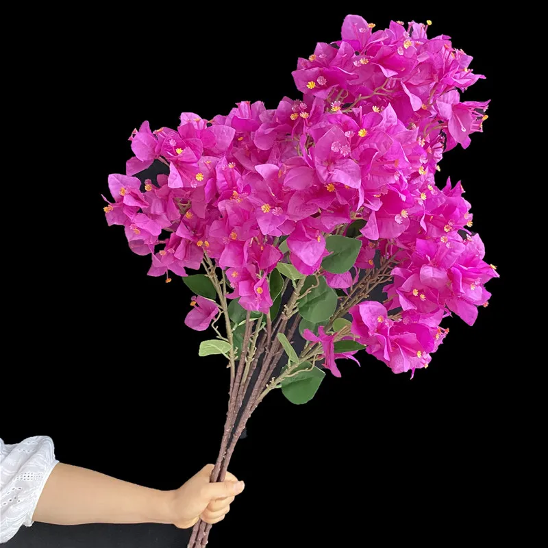 5pcs Silk Bougainvillea Glabra Stems Artificial Faux Bougainvillea Speetabilis Flower Tree Branches Wedding Centerpieces