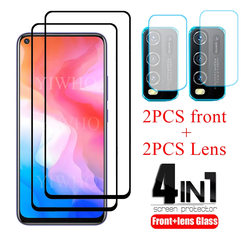 

4 in 1 protective Glass For vivo y30 y50 Screen Protector Tempered Glass vivo y11 y12 y19 2019 Camera Lens Phone Film Glass