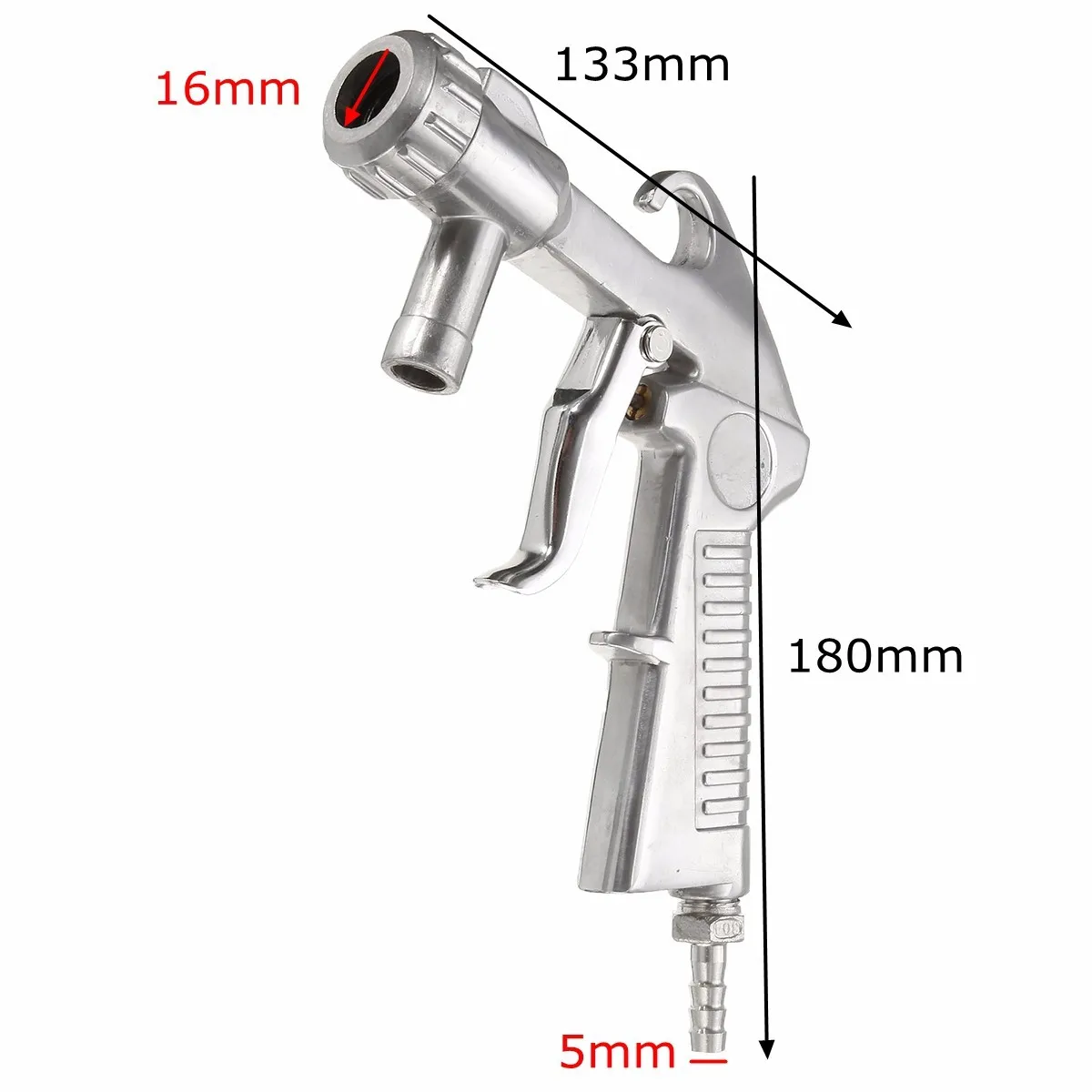 Acoustic Pneumatic Sand Blasting Gun Glass Rust Removal Tool Belt 4 Ceramic Nozzles of Different Specifications 4/5/6/7mm