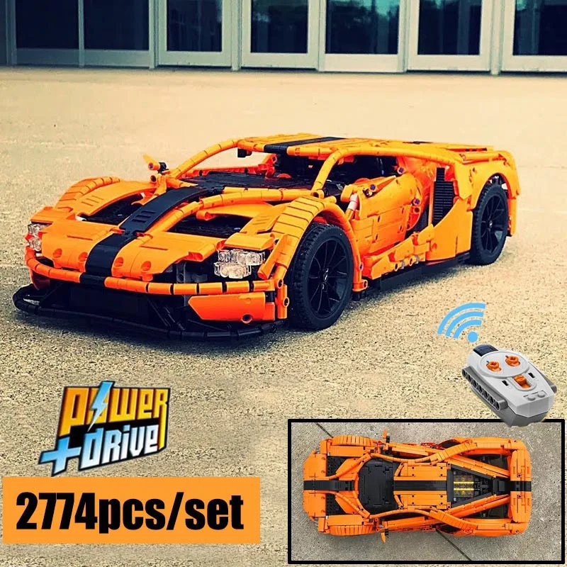 New FORD GT Sport Car Bricks MOC-10792 RC Engine Power Function Vehicle Fit Building Blocks Model Kids Toys Birthday Gifts