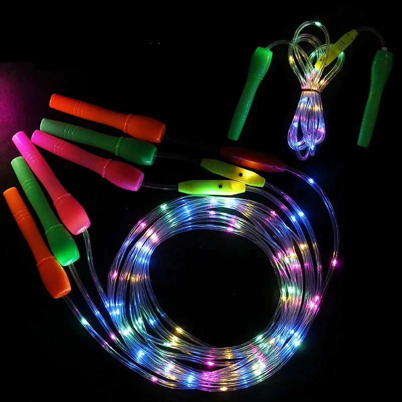 Children Adult Skip Rope Colorful LED Light Flash Skipping Rope Glowing Sports Rope Game Supplies Exercise Fitness Skipping Rope