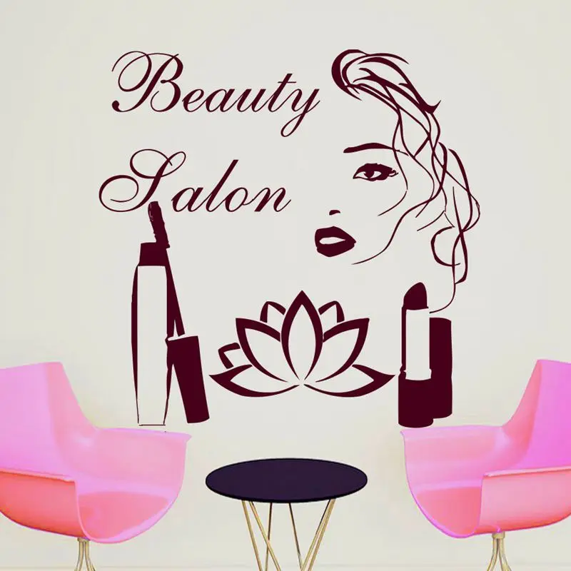 

Salon Sticker Woman Barber Hair Beauty Spa Decal Haircut Poster Vinyl Wall Art Decals Decor Decoration Mural Salon Sticker