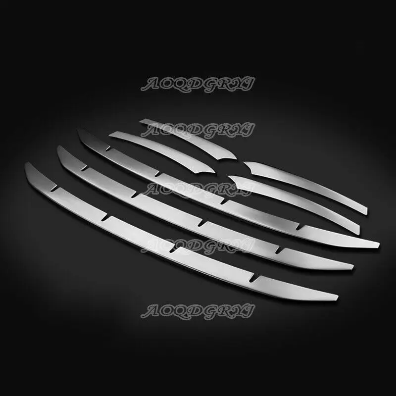 For Porsche Cayenne 2015-2017 Matte Stainless Front Grilles Grill Trim Strips Moulding Cover Trim Car Accessories