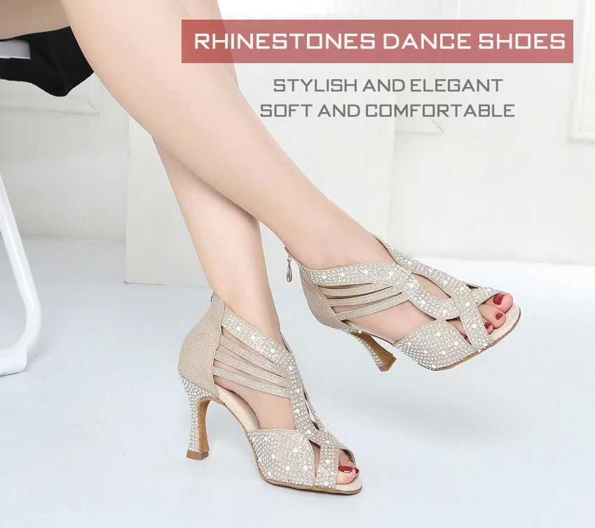 CINMIDY Tanzschuhe Damen Ballroom-Tanzschuhe Salsa-Latin-Tanzschuhe Moderne Tango-Schuhe Indoor-Party-Schuhe mit weicher Sohle 5CM – Detail 1