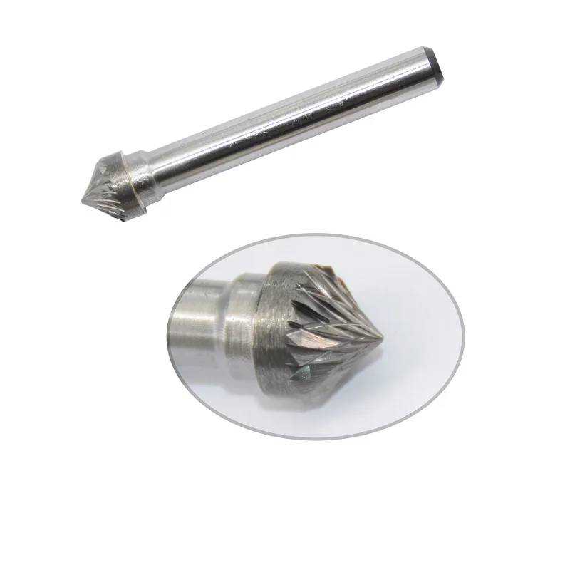 SK-3 텅스텐 카바이드 버 로터리 파일 90도 각도 모양 더블 컷 1/4 ''Shank 다이 그라인더 드릴 비트