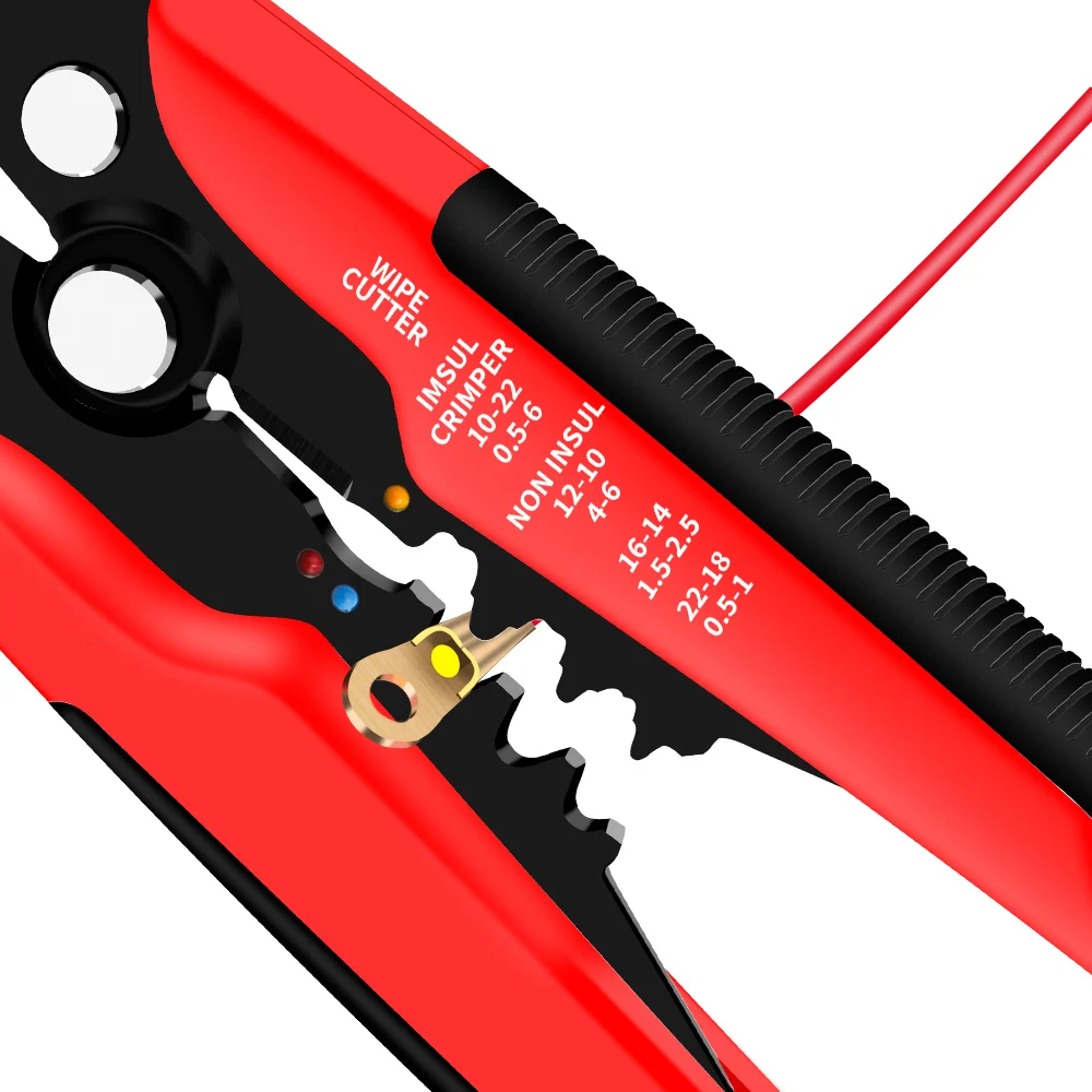 كماشة سلك آلية LUXIANZI 0.5- 6mm2 AWG24 - 10 أداة قطع كابل العقص أداة تجريد مشبك عالي الدقة