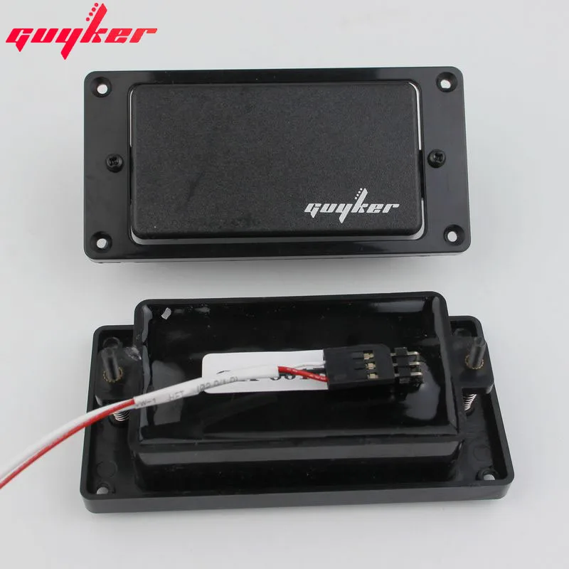 GUYKER Closed Black Guitar Pickup Humbucker Active Pickup Set(Equipped with Potentiometer and American Output Guitar Jack)