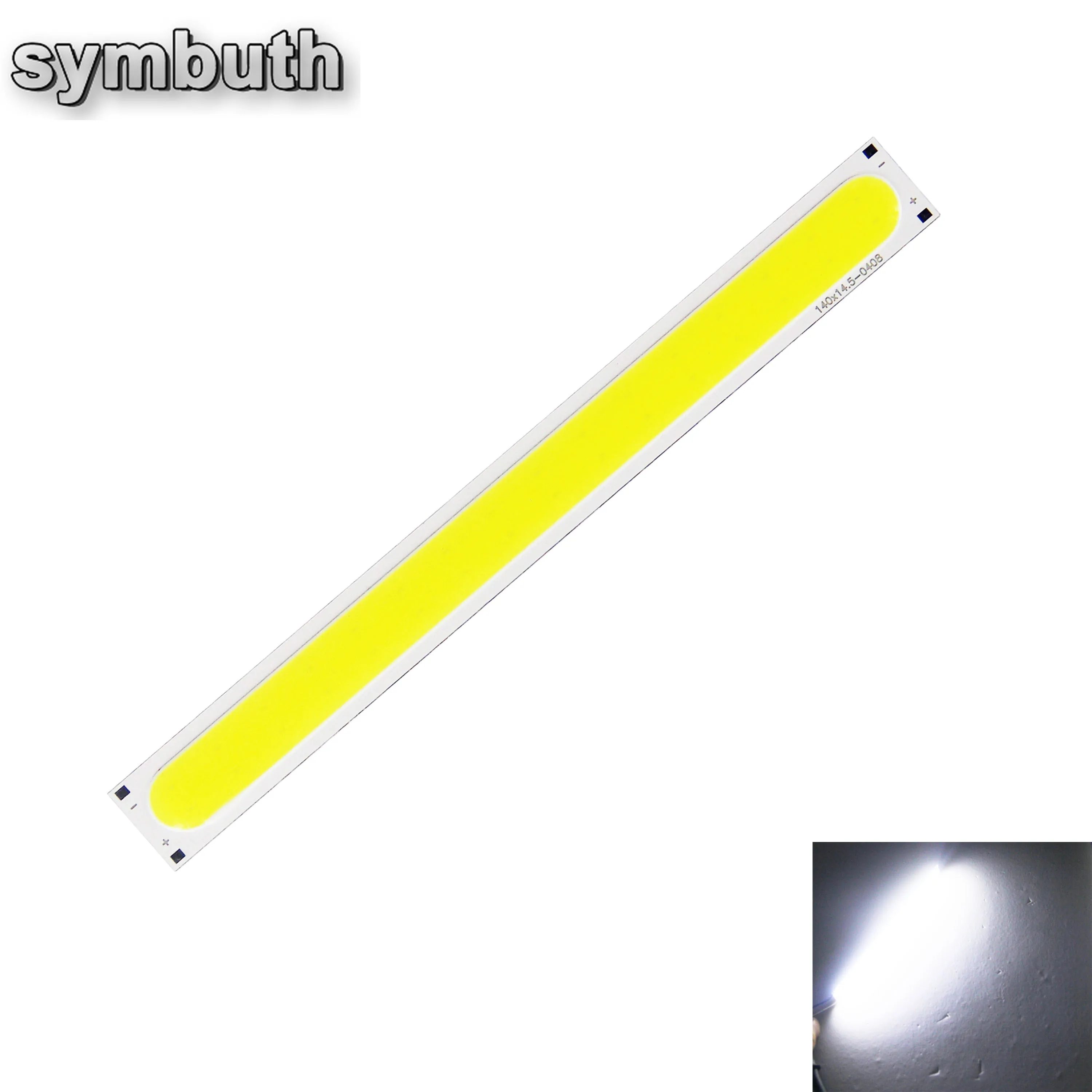 New 140x14.5mm 12V DC 6W Cold White LED Strip 600lm COB Light Source Bulb Chip on Board for DIY