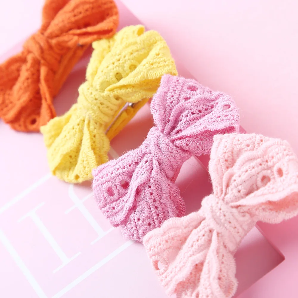 

1pc Colorful Barrettes for Baby Girls Boutique Hair Clip Bows Ribbon Hairpins candy pink Hairgrip headwear For Children toddler