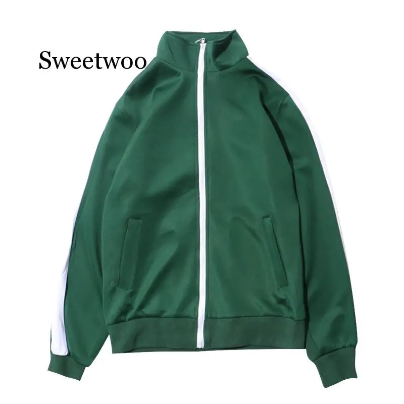 

Mens Running Windproof Jackets Sports Stripe Jogging Solid Hip Hop Sportswear Gym Training Sweatshirts Fitness Zipper Jacket