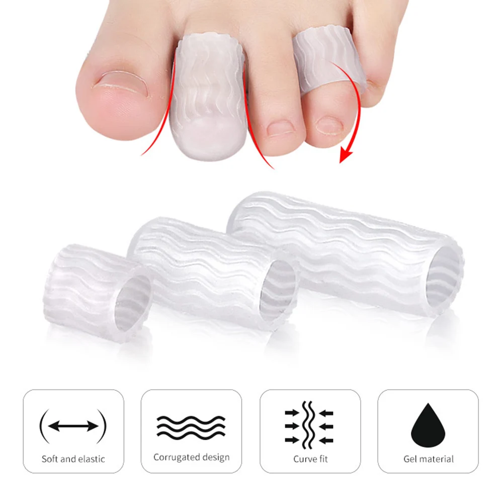 2Pcs = 1 Ngón Chân Bảo Vệ Thoáng Khí Xỏ Ngón Silicone Có Ống Xác Thối Calluses Vỉ Mũi Tách Ngón Và ngón Tay Vệ Binh