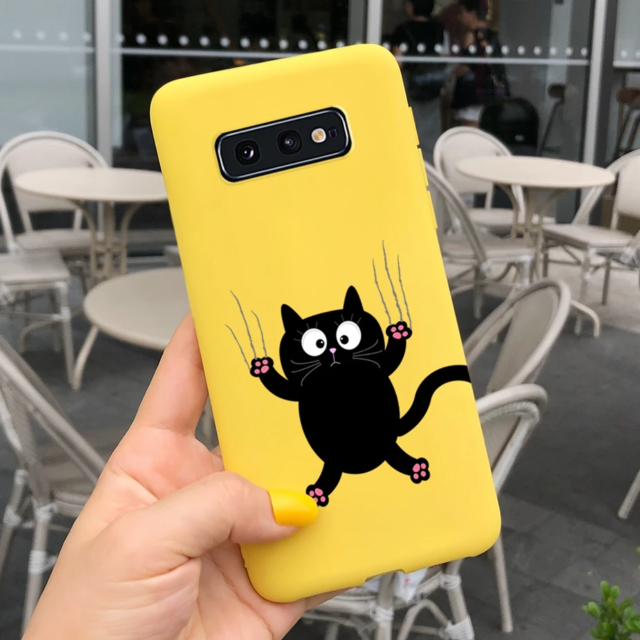 Silicone Case For Samsung Galaxy S10 S10E S10+ Case Cute Candy Painted Soft TPU Cover For Samsung S10 S10E S 10 Plus Phone Cases