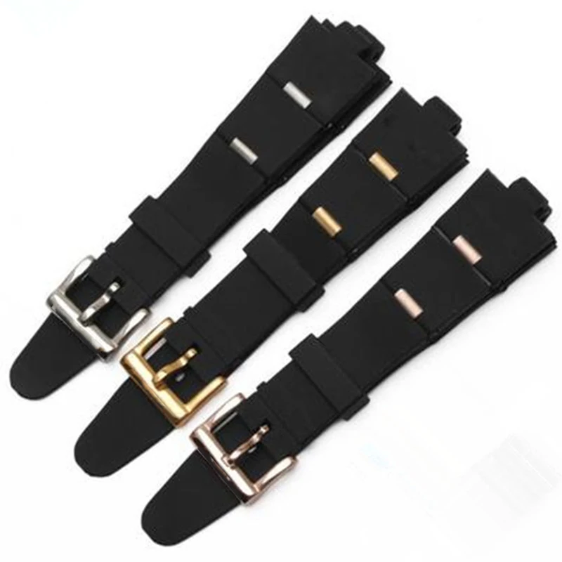 Para BVLGARI DP42C14SVDGMT correa de silicona convexa accesorios de pulsera 22*8mm 24*8mm correa de goma pulsera para hombres y mujeres