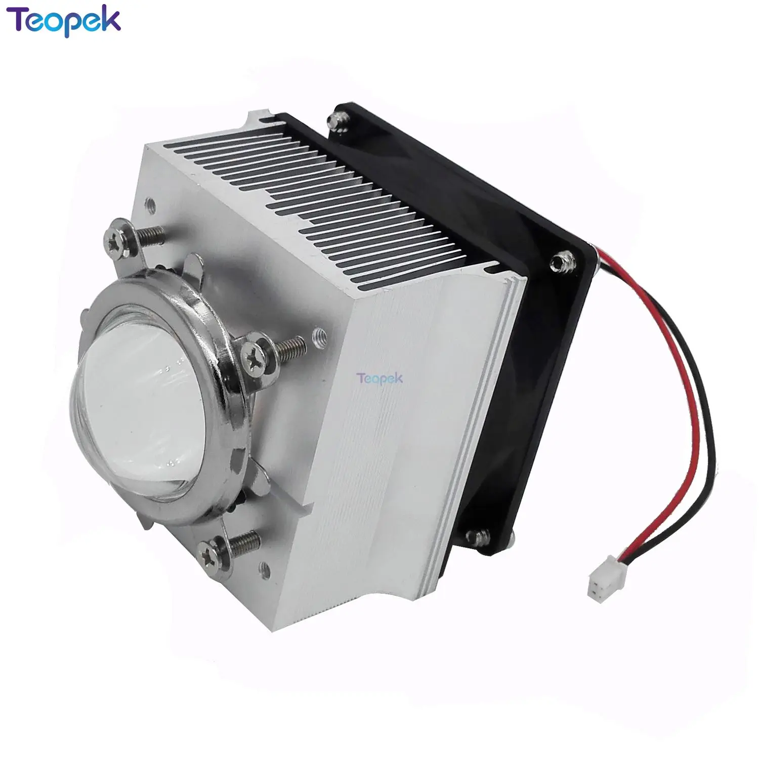 Led Cooling System LED Aluminium Heat Sink Cooling Fan + 60/120degree 44mm Lens + Reflector Bracket For 20-100W High Power LED