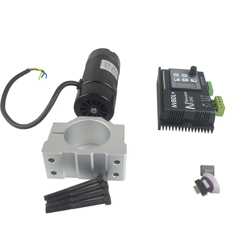 

3-piece set 400w 12000R ER8 Brushless Spindle Motor+48V Brushless spindle driver+55MM Clamp Bracket for engraving machine