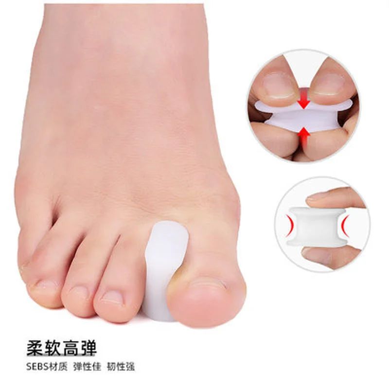 2Pcs Silicone Foot Finger Toe Separator Adjuster Hallux Valgus Pedicure Corrector Feet Care Bunion Bone Thumb Valgus Protector