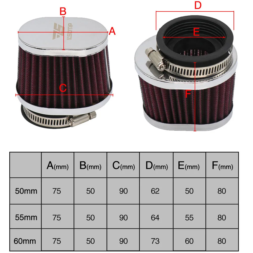 Alconstar Universal Motorcycle Air Filter 38 42 45 50 55 60mm For PWK 21/24/26/28/30/32/33/34/35 Carburetor Air Intake Filter