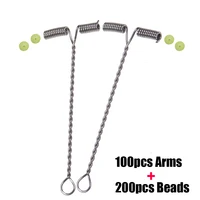 100 Uds. Brazo de alambre de aparejo de pesca en forma de T con cuentas, accesorios de aparejos de pesca de equilibrio de rama, tamaño 5cm 6cm 7cm 8cm 9cm 10cm 12cm 15cm