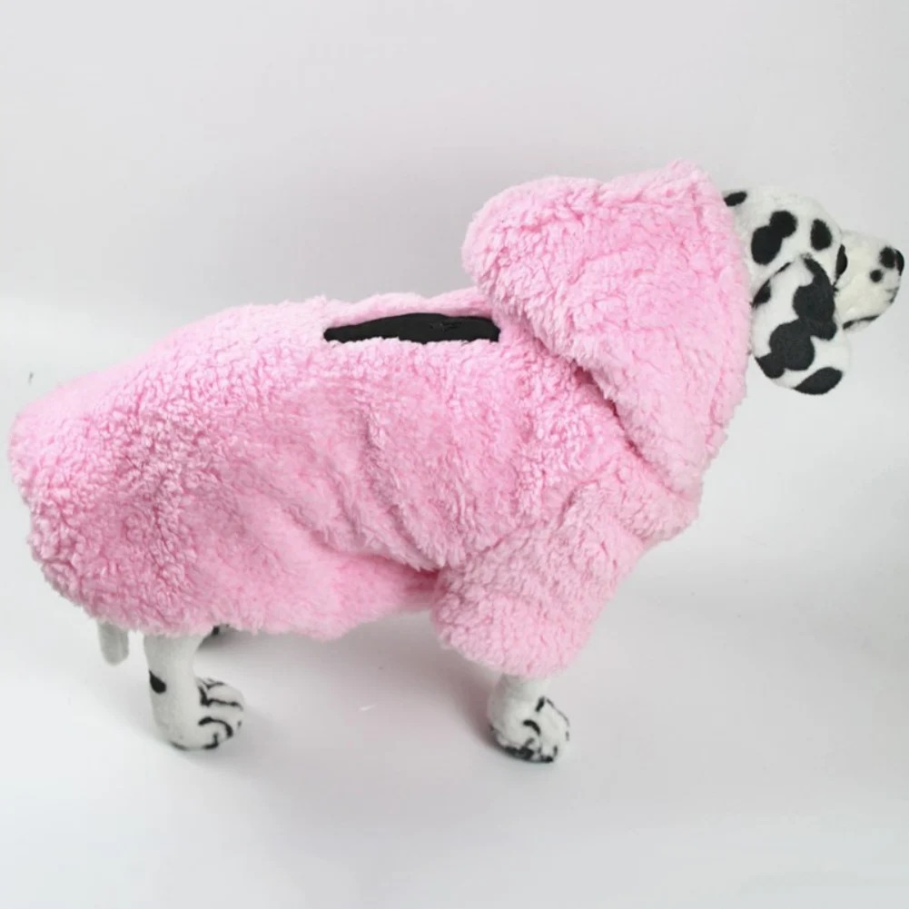 Winter Dog Hoodie Clothes Double-sided Padded Lamb Wool Soft Warm Pet Clothes for Puppy Cat Teddy Coat Clothing