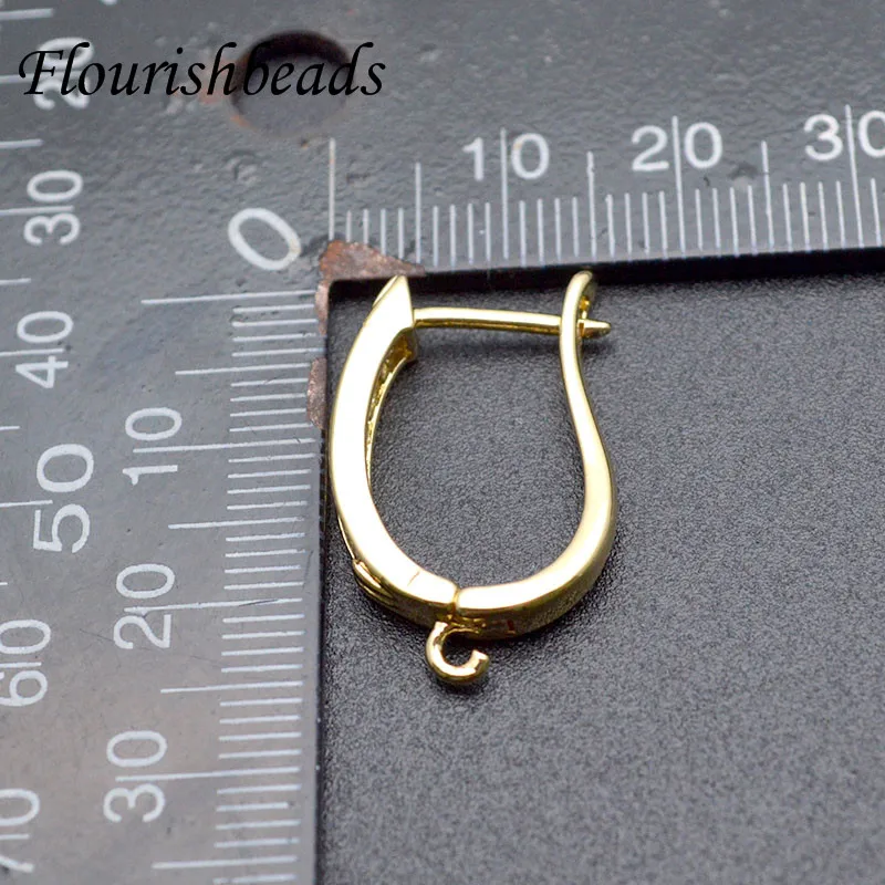 30pc High Quality Nickel-free Anti Rust Gold Plating CZ Beads Paved Earring Hooks for Jewelry Making  Design Supplies