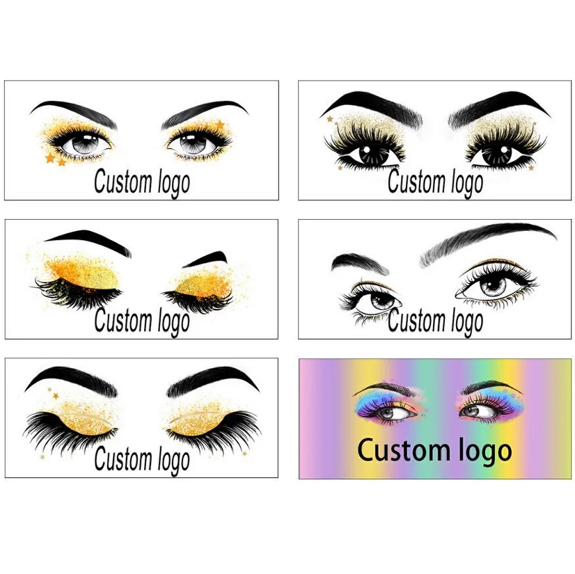 100ps Custom Eyelashes Label sticker Handmade Clear Transparent Vinyl PVC Private Logo Seal Sticker Adhesive Labels