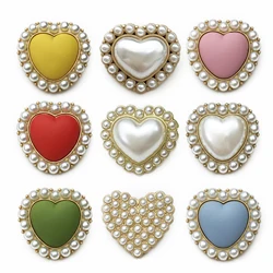 10pcs/Lot Handcraft Sewing for Needlework Metal Shank Buttons Heart Hand-sewn Buttons Shirt Diy Accessories Decoration
