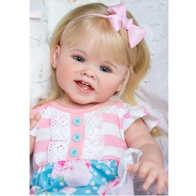 28inch Reborn Doll Kit Toddler Girl DIY Toy Soft Real Gentle Touch Vinyl Kit Doll Parts Doll Toy Christmas Birthday Gift