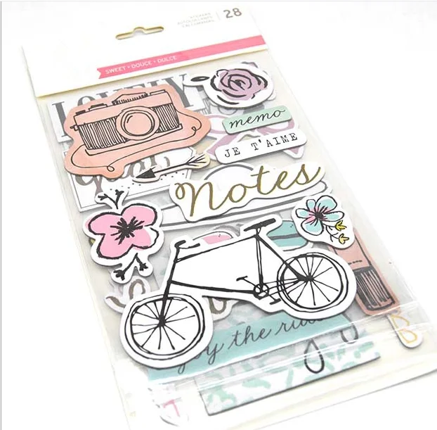 28pcs Memo 3D Cardstock Die Cut Stickers for Scrapbooking Happy Planner/Card Making/Journaling Project Craft