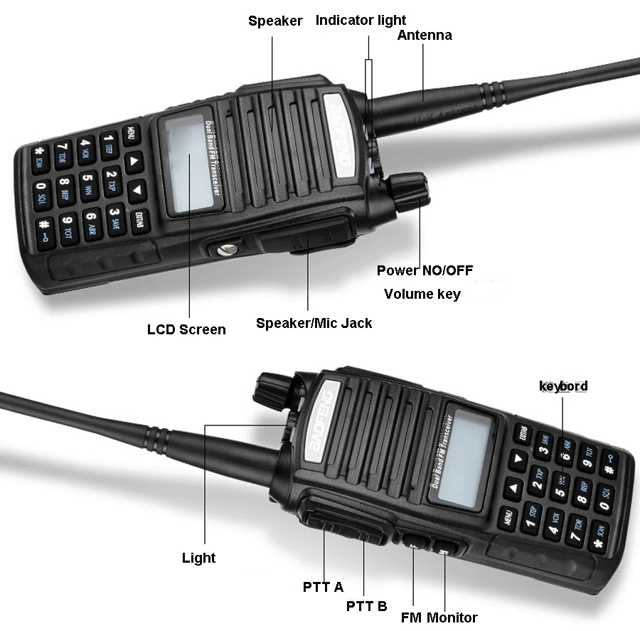 Portable FM Radios Baofeng UV-82 Walkie Talkie UV 82 CB Ham Vhf Uhf UV82 U/V Two-way Communication Transceiver